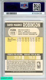 1990 FLEER DAVID ROBINSON #172 SAN ANTONIO SPURS HOF PSA 9 MINT 61639432