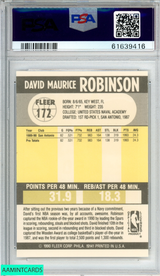 1990 FLEER DAVID ROBINSON #172 SAN ANTONIO SPURS HOF PSA 9 MINT 61639416