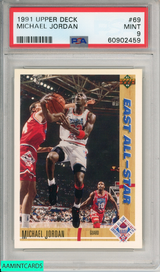 1991 UPPER DECK MICHAEL JORDAN #69 HOF BULLS PSA 9 MINT 60902459