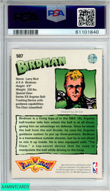 1992 UPPER DECK LARRY BIRD #507 FANIMATION BOSTON CELTICS HOF PSA 9 MINT 61101840