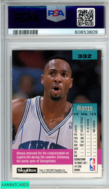 1992 SKYBOX ALONZO MOURNING #332 ROOKIE RC CHARLOTTE HORNETS HOF PSA 9 MINT 60853809
