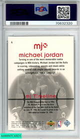 1998 UPPER DECK MJX TIMEPIECES MICHAEL JORDAN #4 CHICAGO BULLS HOF PSA 9 MINT 70632320