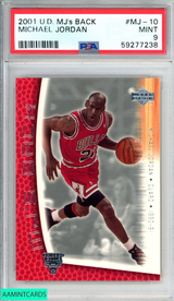 2001 UPPER DECK MJS BACK MICHAEL JORDAN #MJ-10 CHICAGO BULLS HOF PSA 9 MINT 59277238