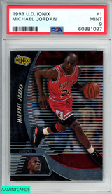 1998 UPPER DECK IONIX MICHAEL JORDAN #1 CHICAGO BULLS HOF PSA 9 MINT 60881097