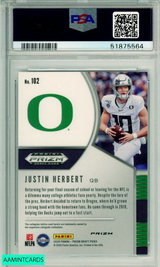 2020 PANINI PRIZM DRAFT PICKS JUSTIN HERBERT #102 PURPLE PRIZM RC PSA 10 GEM MT 51875564