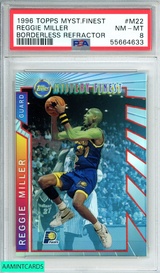 1996 TOPPS MYSTERY FINEST REGGIE MILLER #M22 BORDERLESS REFRACTOR PSA 8 NM-MT 55664633
