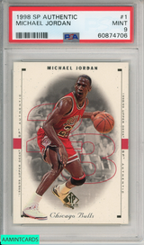 1998 SP AUTHENTIC MICHAEL JORDAN #1 CHICAGO BULLS HOF PSA 9 MINT 60874706
