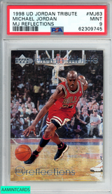 1998 UPPER DECK JORDAN TRIBUTE MICHAEL JORDAN #MJ63 MJ REFLECTIONS PSA 9 MINT 62309745
