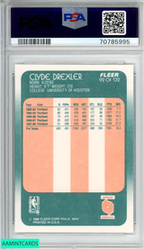 1988 FLEER CLYDE DREXLER #92 PORTLAND TRAIL BLAZERS HOF PSA 8 NM-MT 70785995