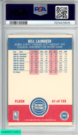 1987 FLEER BILL LAIMBEER #61 DETROIT PISTONS PSA 8 NM-MT 70342805