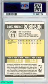 1990 FLEER DAVID ROBINSON #172 SAN ANTONIO SPURS HOF PSA 9 MINT 62342272