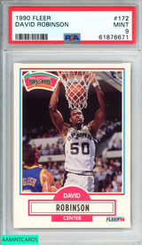 1990 FLEER DAVID ROBINSON #172 SAN ANTONIO SPURS HOF PSA 9 MINT 61876671