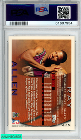 1996 TOPPS RAY ALLEN #217 ROOKIE RC MILWAUKEE BUCKS HOF PSA 9 MINT 61607954