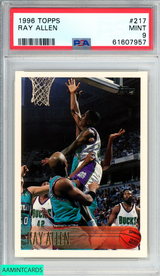 1996 TOPPS RAY ALLEN #217 ROOKIE RC MILWAUKEE BUCKS HOF PSA 9 MINT 61607957