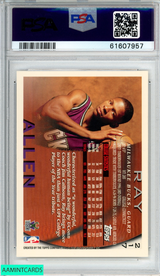 1996 TOPPS RAY ALLEN #217 ROOKIE RC MILWAUKEE BUCKS HOF PSA 9 MINT 61607957