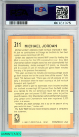 1991 FLEER MICHAEL JORDAN #211 CHICAGO BULLS HOF PSA 9 MINT 60761975