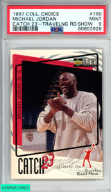 1997 COLLECTORS CHOICE MICHAEL JORDAN #190 CATCH 23 TRAVELNG RD SHOW PSA 9 MINT 60853928