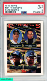 1993 TOPPS TOP PROSPECTS #576 OUTFIELDERS ROOKIE RC PSA 9 MINT 60688778