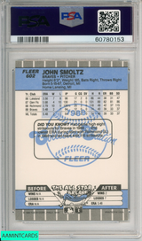 1989 FLEER GLOSSY JOHN SMOLTZ #602 BRAVES ROOKIE HOF RC PSA 9 MINT 60780153