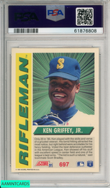 1991 SCORE KEN GRIFFEY JR #697 SEATTLE MARINERS HOF PSA 9 MINT 61876808
