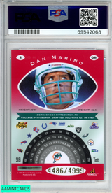 1997 PINNACLE TOTALLY CERTIFIED DAN MARINO #2 PLATINUM RED 4486 OF 4999 PSA 9 69542068