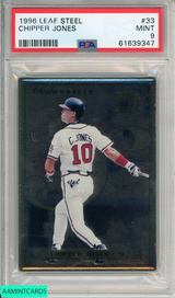 1996 LEAF STEEL CHIPPER JONES #33 ATLANTA BRAVES PSA 9 MINT 61639347
