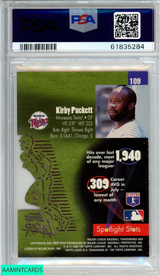 1996 TOPPS LASER KIRBY PUCKETT #109 MINNESOTA TWINS HOF PSA 8 NM-MT 61835284