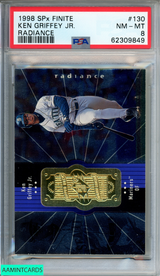 1998 SPX FINITE KEN GRIFFEY JR #130 RADIANCE 4084 OF 4500 MARINERS PSA 8 NM-MT 62309849