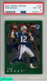 2002 TOPPS CHROME TOM BRADY #100 NEW ENGLAND PATRIOTS PSA 8 NM-MT 73025111