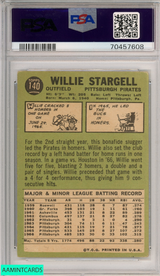 1967 TOPPS WILLIE STARGELL #140 PITTSBURGH PIRATES HOF PSA 3 VG 70457608