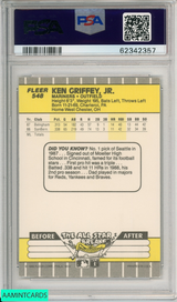 1989 FLEER KEN GRIFFEY JR #548 SEATTLE MARINERS HOF ROOKIE RC PSA 8 NM-MT 62342357