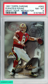 1997 TOPPS CHROME DRAFT YEAR REGGIE WHITE STEVE YOUNG #DR2 REFRACTOR PSA 8 NM-MT 61876876