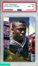1994 PINNACLE MARSHALL FAULK #198 ROOKIE RC INDIANAPOLIS COLTS HOF PSA 8 NM-MT 61639294