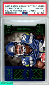 2015 PANINI CROWN ROYALE REGAL ROOK DIECUT TYLER LOCKETT RR20 GREEN PSA 8 POP 1 61534305