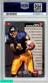 1997 SCORE BOARD NFL ROOKIES TONY GONZALEZ #93 RC CHIEFS PSA 8 NM-MT 61835514