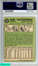 1967 TOPPS CARL YASTRZEMSKI #355 BOSTON RED SOX HOF PSA 5 EX 70457602