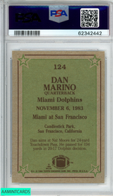 1984 TOPPS DAN MARINO #124 ROOKIE RC MIAMI DOLPHINS HOF PSA 8 NM-MT 62342442