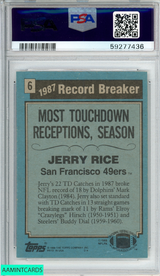 1988 TOPPS JERRY RICE #6 SAN FRANCISCO 49ERS HOF PSA 8 NM-MT 59277436