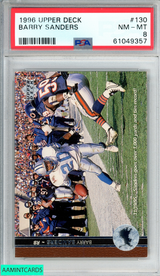 1996 UPPER DECK BARRY SANDERS #130 DETROIT LIONS HOF PSA 8 NM-MT 61049357