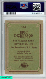 1984 TOPPS ERIC DICKERSON #281 ROOKIE RC ST LOUIS RAMS HOF PSA 7 NM 61835076