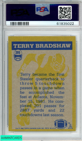 1982 TOPPS TERRY BRADSHAW #205 PITTSBURGH STEELERS HOF PSA 7 NM 61835022
