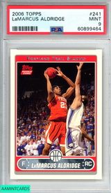 2006 TOPPS LAMARCUS ALDRIDGE #241 ROOKIE RC PORTLAND TRAIL BLAZERS PSA 9 MINT 60899464