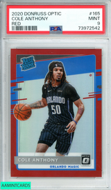 2020 PANINI DONRUSS OPTIC COLE ANTHONY #165 RED 46 OF 99 ROOKIE RC PSA 9 MINT 73972542
