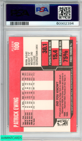 1989 FLEER PATRICK EWING #100 NEW YORK KNICKS HOF PSA 8 NM-MT 60902394