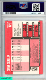 1989 FLEER CLYDE DREXLER #128 PORTLAND TRAIL BLAZERS HOF PSA 8 NM-MT 60902399