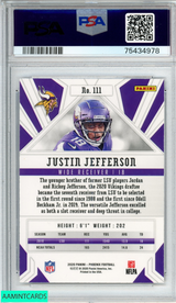 2020 PANINI PHOENIX JUSTIN JEFFERSON #111 FIRE BURST ROOKIE RC PSA 10 GEM MT 75434978