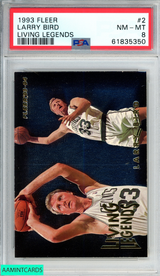 1993 FLEER LIVING LEGENDS LARRY BIRD #2 BOSTON CELTICS HOF PSA 8 NM-MT 61835350