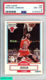 1990 FLEER MICHAEL JORDAN #26 CHICAGO BULLS HOF PSA 8 NM-MT 61639374