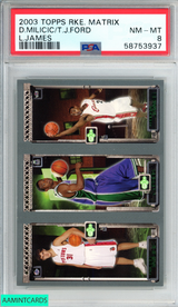 2003 TOPPS ROOKIE MATRIX DARKO MILICIC TJ FORD LEBRON JAMES RC PSA 8 NM-MT 58753937