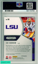 2020 PANINI PRIZM DRAFT PICKS JOE BURROW #105 SILVER PRIZM ROOKIE PSA 10 GEM MT 50115794